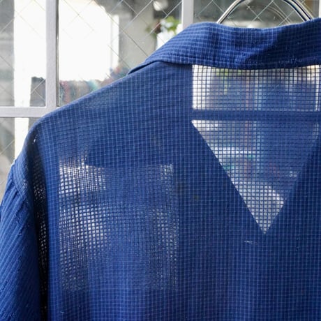 open collar sheer shirt S/S