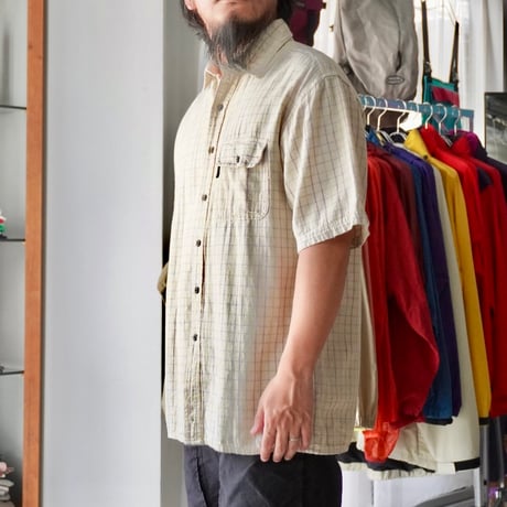 old mont-bell  Guatemalan Hand Woven shirts S/S