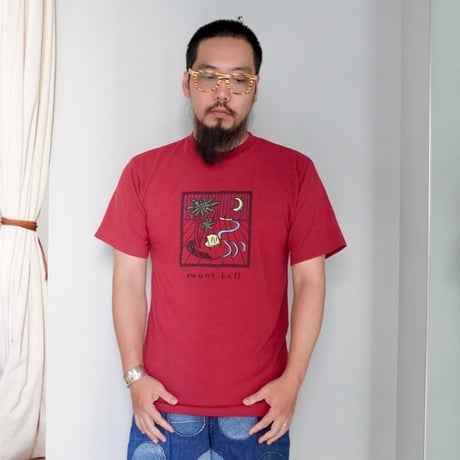 old mont-bell good print Tee