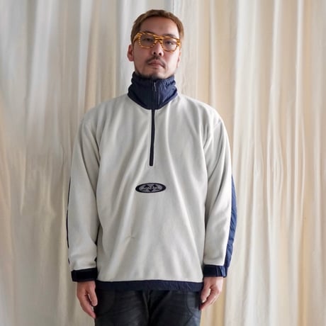 old mont-bell half zip fleece switching nylon OVAL LOGO