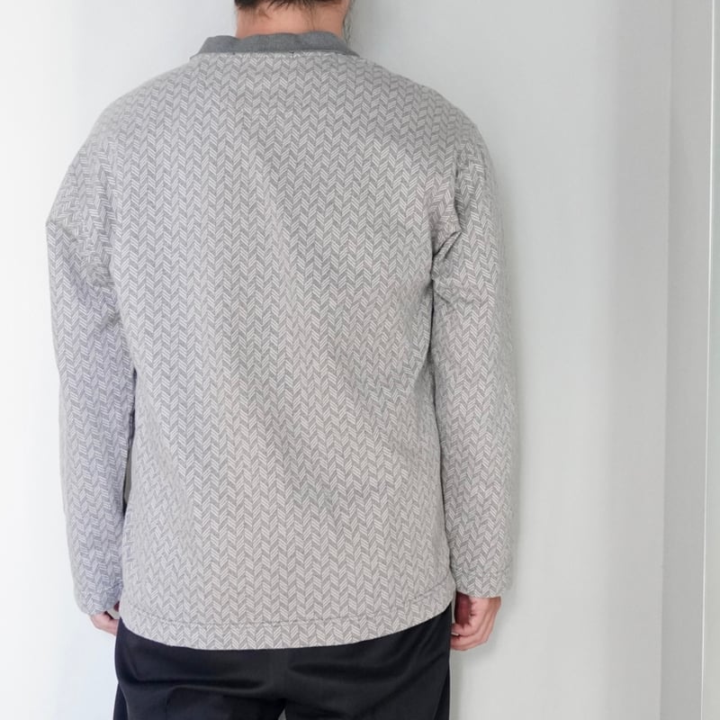 新品 Perry Ellis ペリーエリス カーディガン L グレー PERRY ELLIS ペリー エリス レーヨンシャツ 総柄 グレー (メンズ