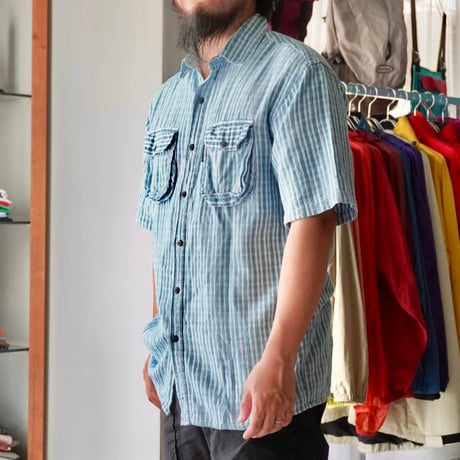 old mont-bell  Guatemalan Hand Woven shirts S/S