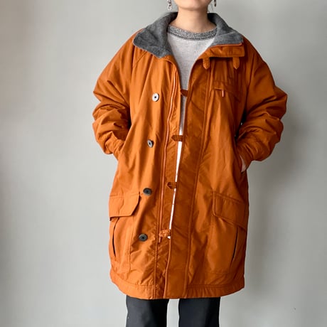 old mont-bell nylon fleece coat orange