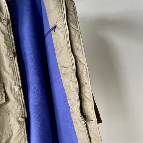 old mont-bell nylon fleece coat beige khaki