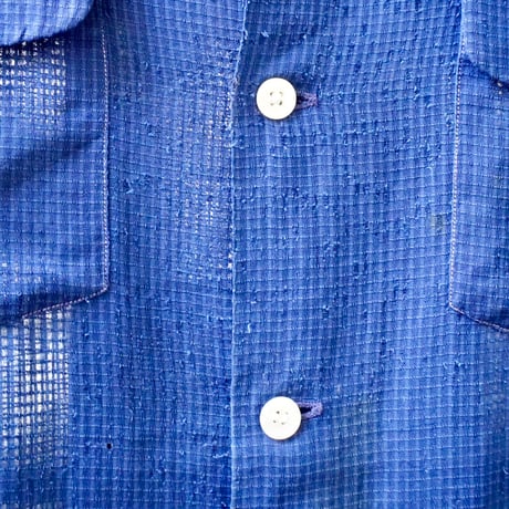open collar sheer shirt S/S