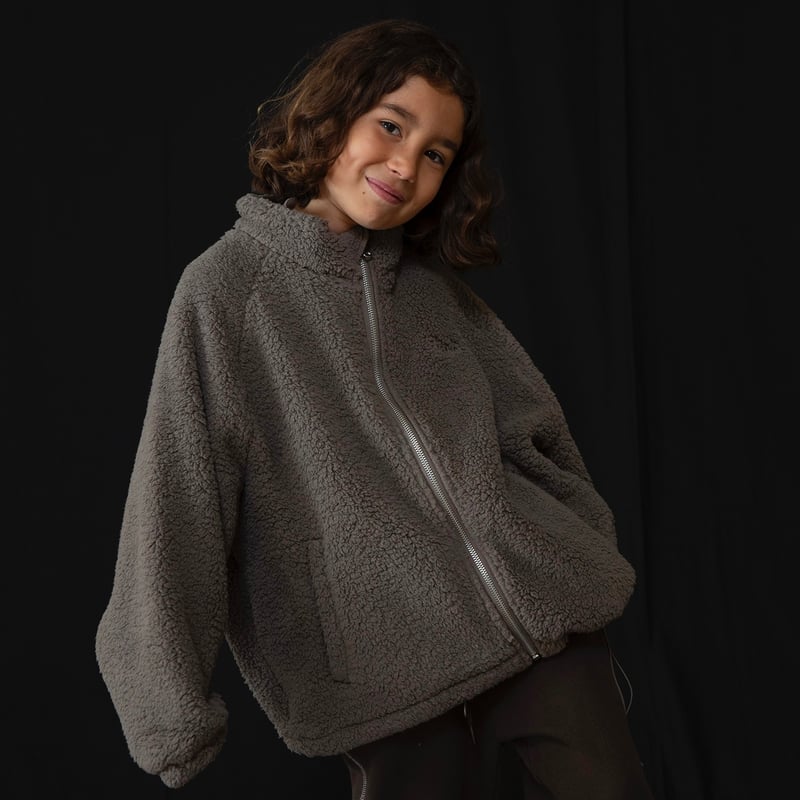 ラスト1【Façade】Teddy Zip sweater - STONE | Oggi.
