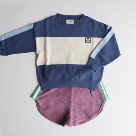 【the campamento】BLUE COLOR BLOCK KIDS SWEATER