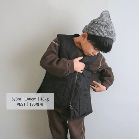 【TAION】ミリタリーVネックジップダウンベスト BLK
