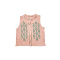 ラスト1【MABLI】FOLK  VEST - PEACHY 2Y
