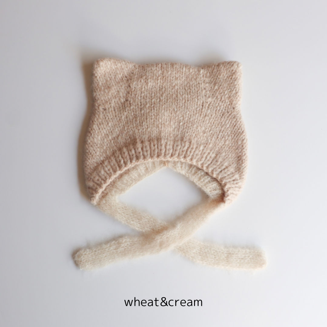 mi MICIO】KITTY bonnet - Beige / Cream / Grey | RIRIBELL