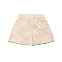 【knit planet】CROCHET SHORTS - CREAM/LAWNGREEN