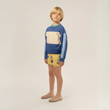 【the campamento】BLUE COLOR BLOCK KIDS SWEATER