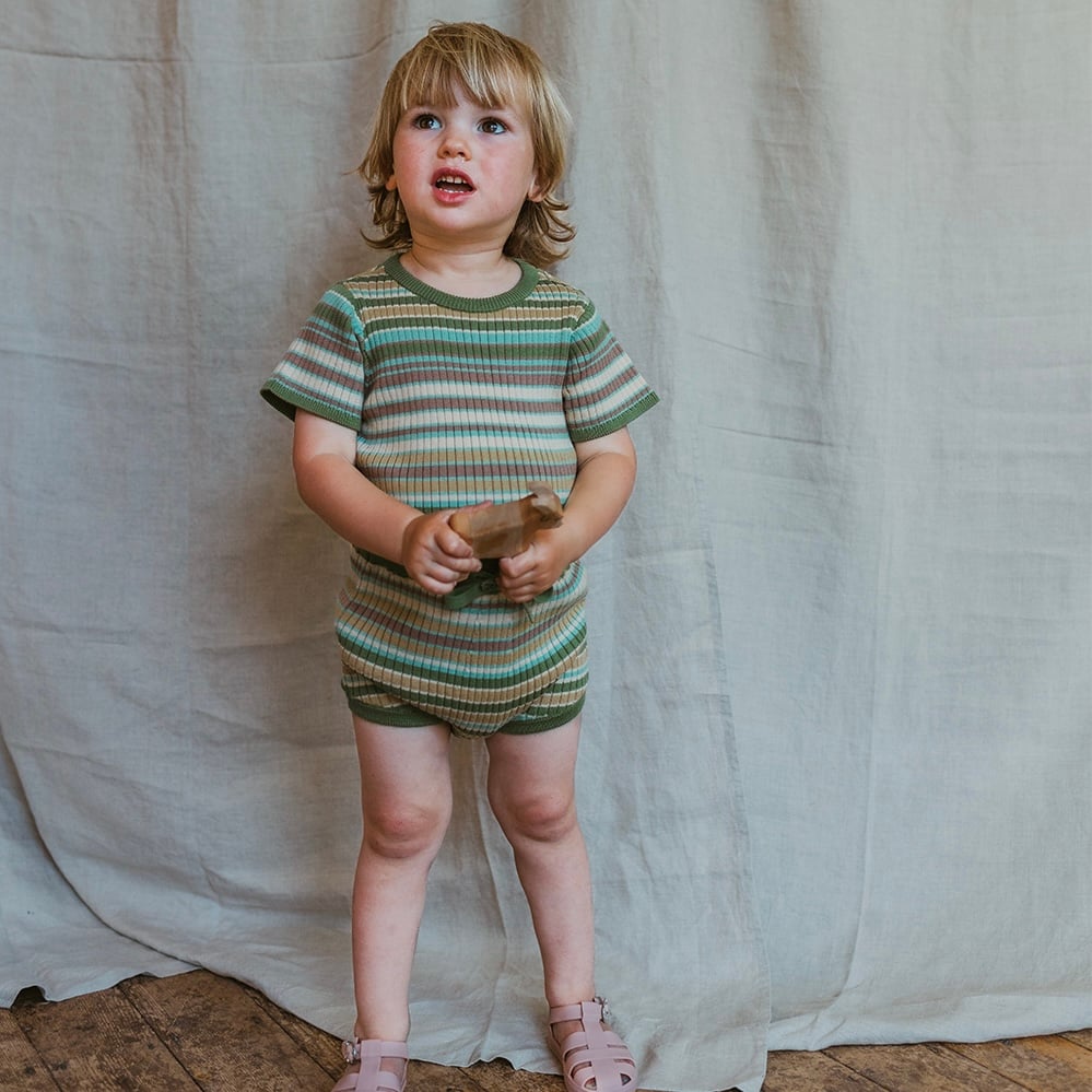 ボトムス mabli 25ss meadow stripe pants & necktie MABLI】SOLVA TEE - MEADOW STRIPE | Oggi.