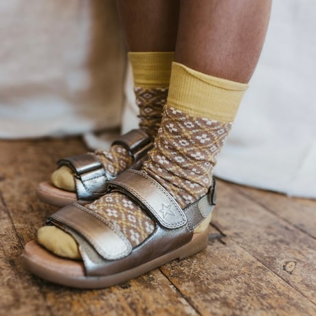 【MABLI】PETAL SHORT SOCKS - PORTOBELLO
