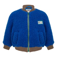 【happy mess】merino wool teddy jackets - navy blue / 1-2y