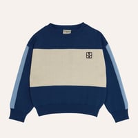 【the campamento】BLUE COLOR BLOCK KIDS SWEATER