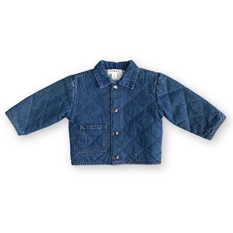 ラスト1【GROWN】Quilted Hemp Denim Jacket - Denim |