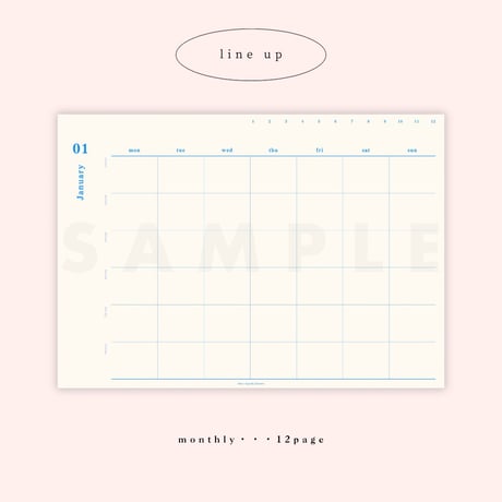[ weekly block ] schedule vol.03 - ivory × light blue -