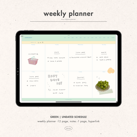 weekly planner block