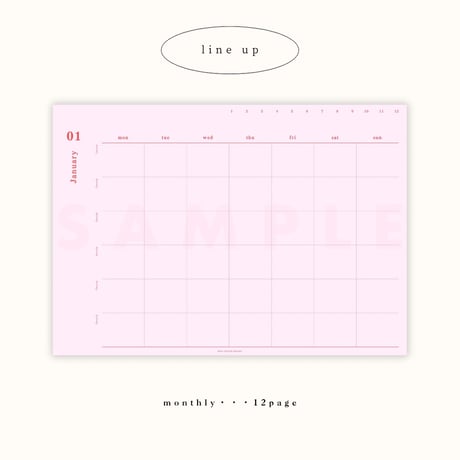 [ weekly block ] schedule vol.03 - pink × red -