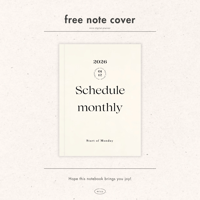［ note cover ］2026 schedule cover