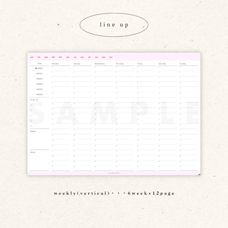 [ weekly vertical ] schedule vol.05 - pink × red -