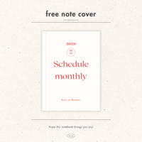 ［ note cover ］2026 schedule cover