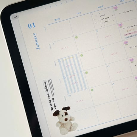 [ weekly block ] schedule vol.03 - ivory × light blue -
