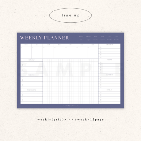 [ weekly grid ] schedule vol.04 - navy × pink -