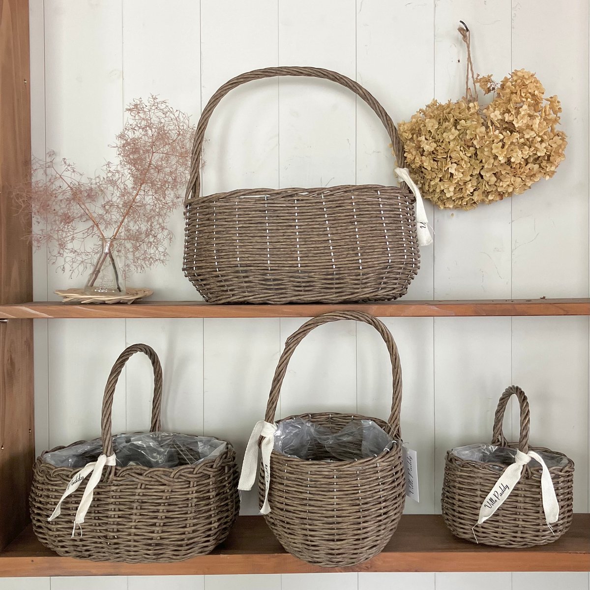 バスケット☆ブラック　ラタン PPラタンバスケットS | Luca's Garden