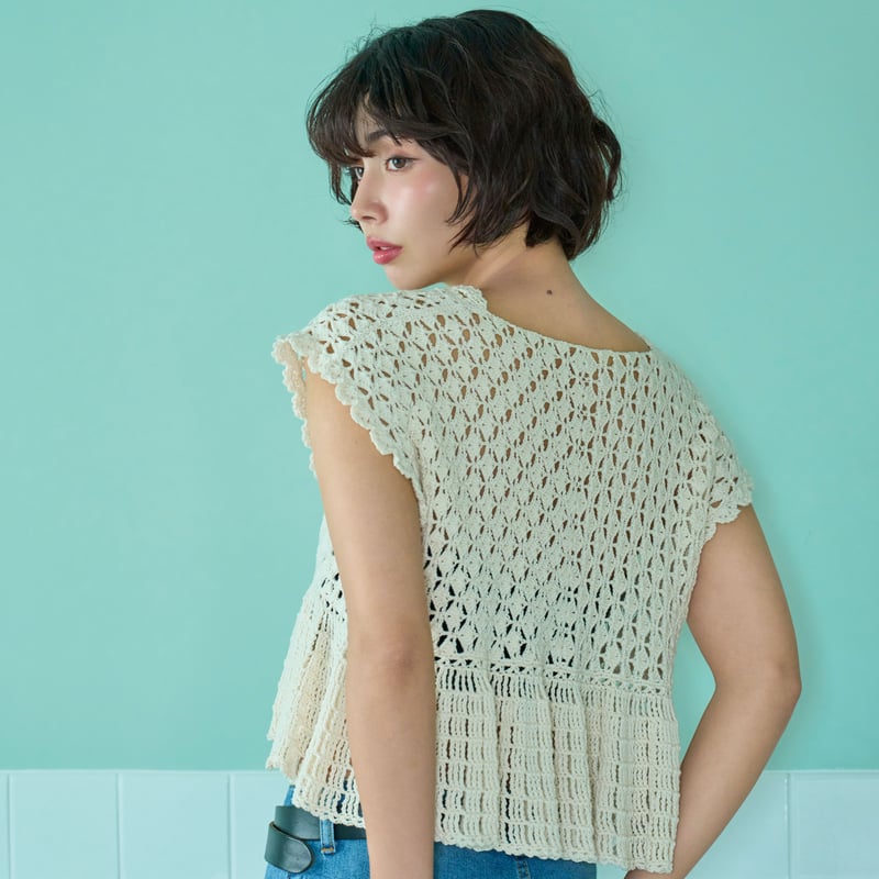 ペプラムショートベスト キット | ニットショップまつや