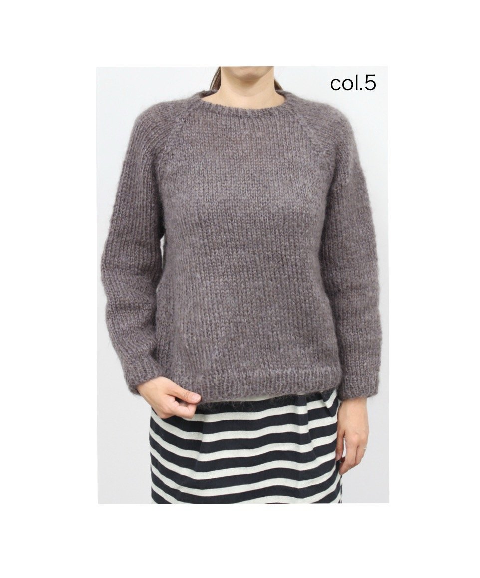 ウールモヘヤで編むシンプルラグランスリーブプル キット | ニット