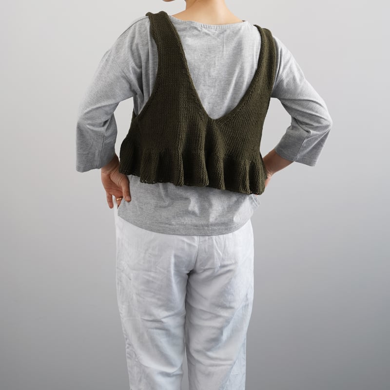 DARUMA フリルVネックタンクトップキット | ニットショップまつや