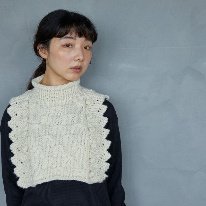 宇野千尋のクロス模様のケープ（ネックウォーマー）キット | ニット