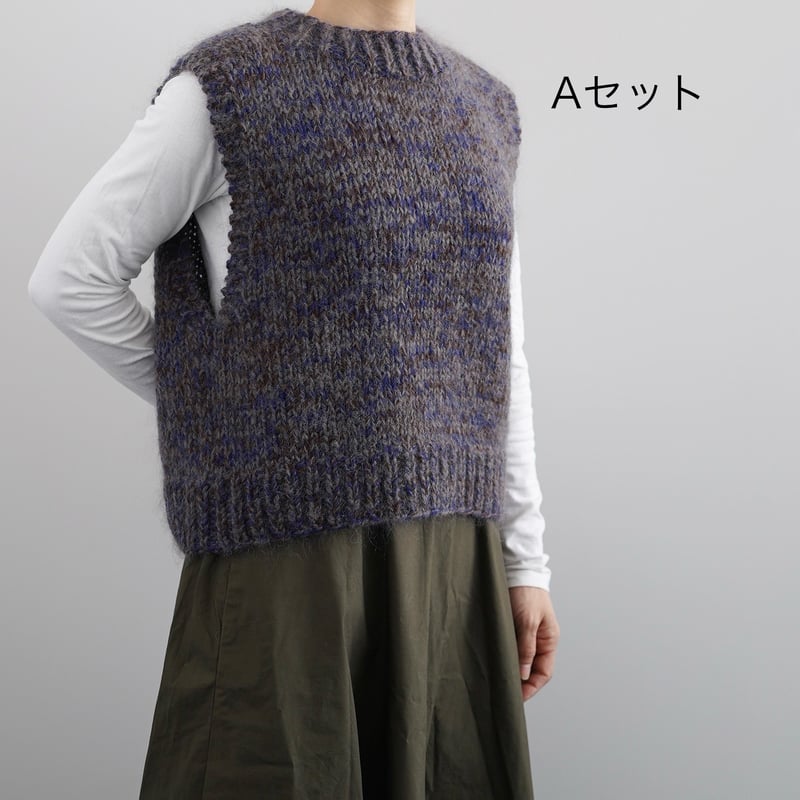 値下げ 美品 dhal ダル ウール ベスト ダルマ（横田） ニットベスト 着分セット（シェットランドウール5玉