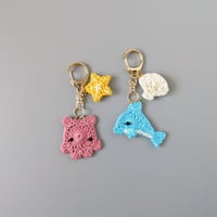 メンダコ&ヒトデ　イルカ&貝殻のキーホルダー