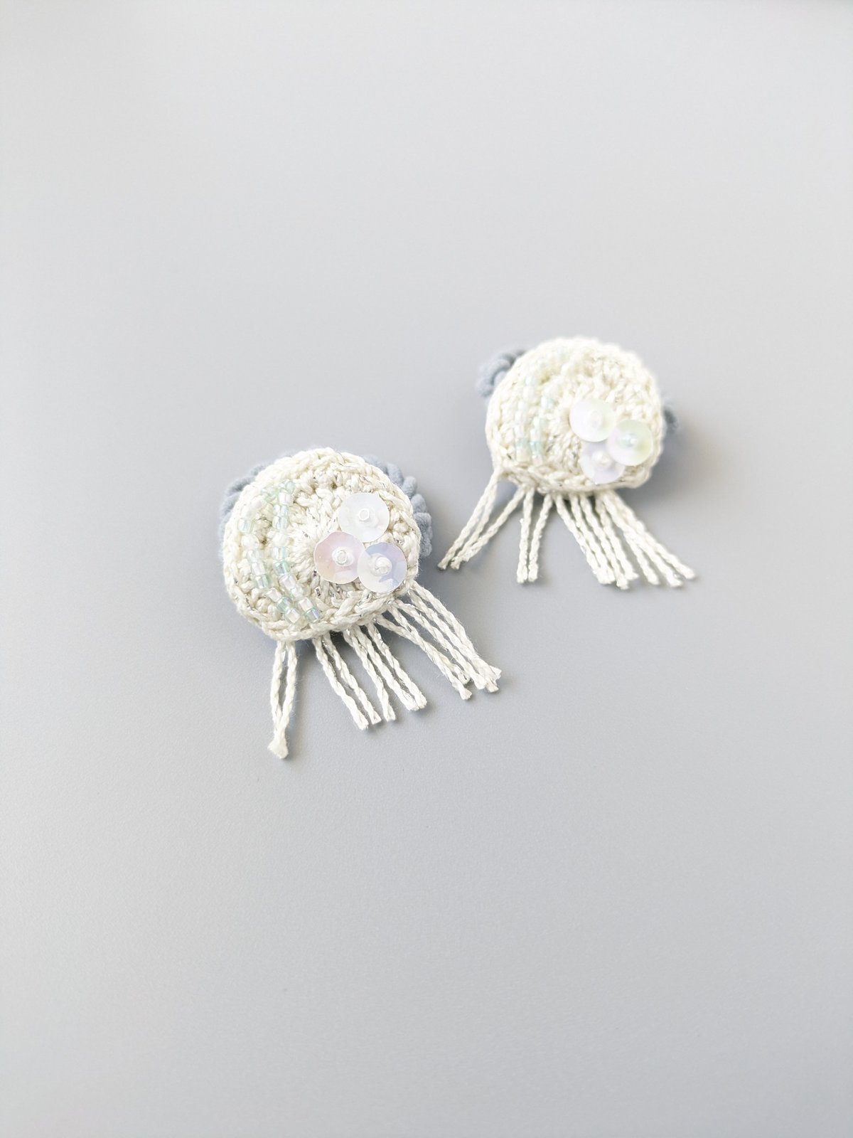 オーダーメイド♡クラゲ♡ベビーヘアクリップ　ヘアゴム クラゲのベビーヘアゴム | yukotto's STORE