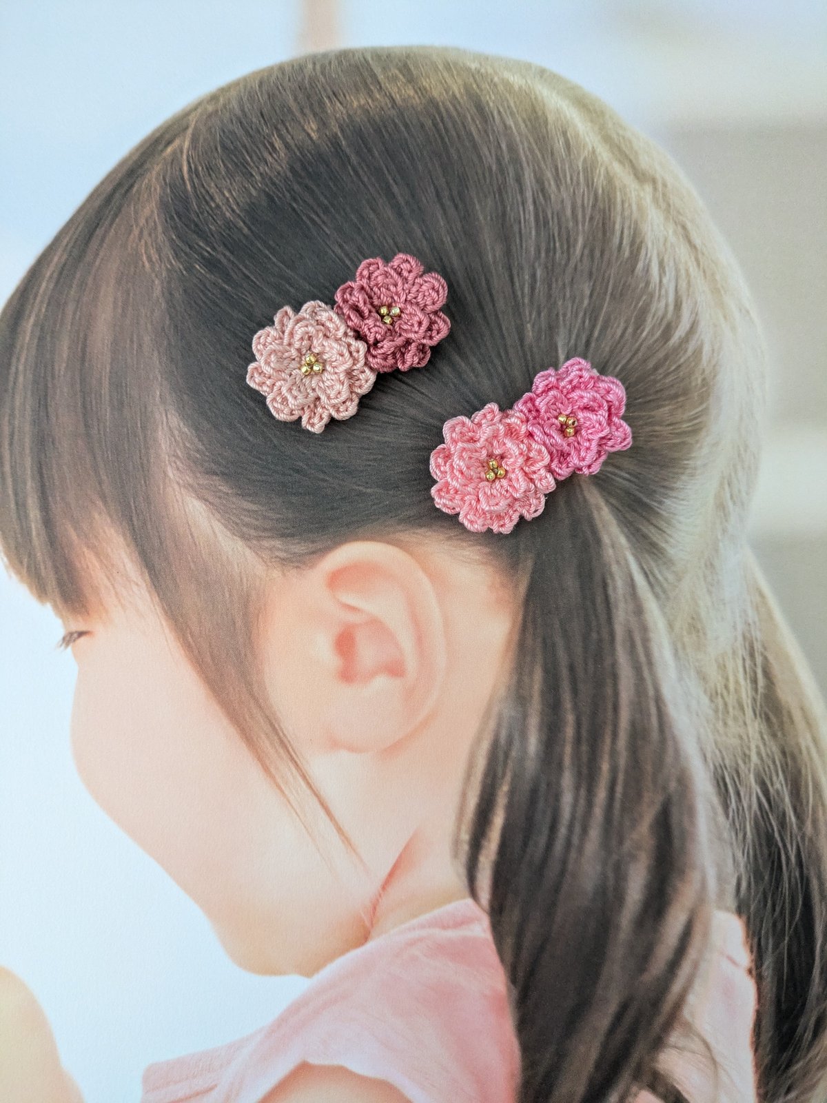 桃の花 ベビーヘアクリップ | yukotto's STORE