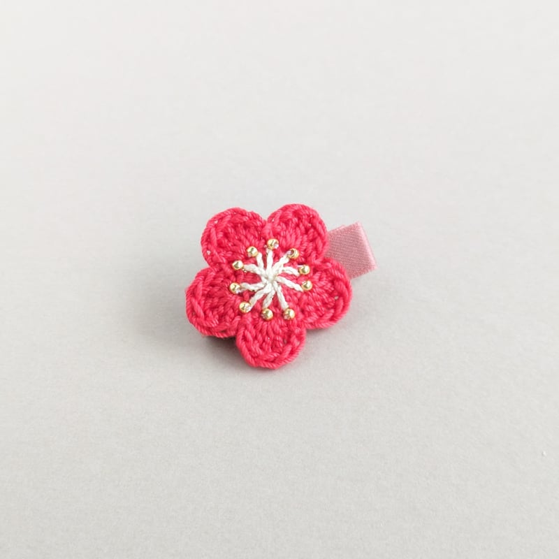 梅の花一輪 ベビーヘアクリップ 全2色 | yukotto's STORE