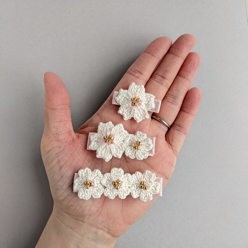 お花見 桜❁︎ベビー キッズ ヘアクリップ モチーフ さくらのキッズ