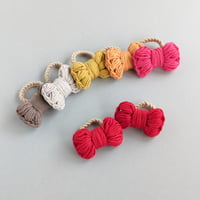 クロッシェリボン　ベビーヘアゴム　秋冬カラー全6色