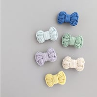 クロッシェリボンのベビーヘアクリップ　春夏カラー全6色