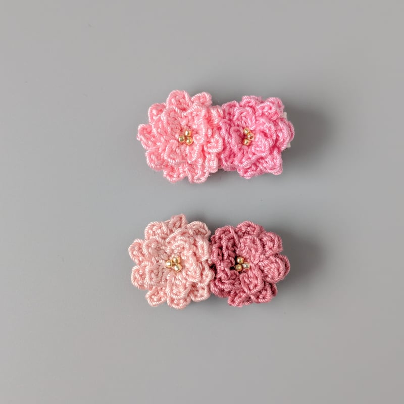 桃の花 ベビーヘアクリップ | yukotto's STORE