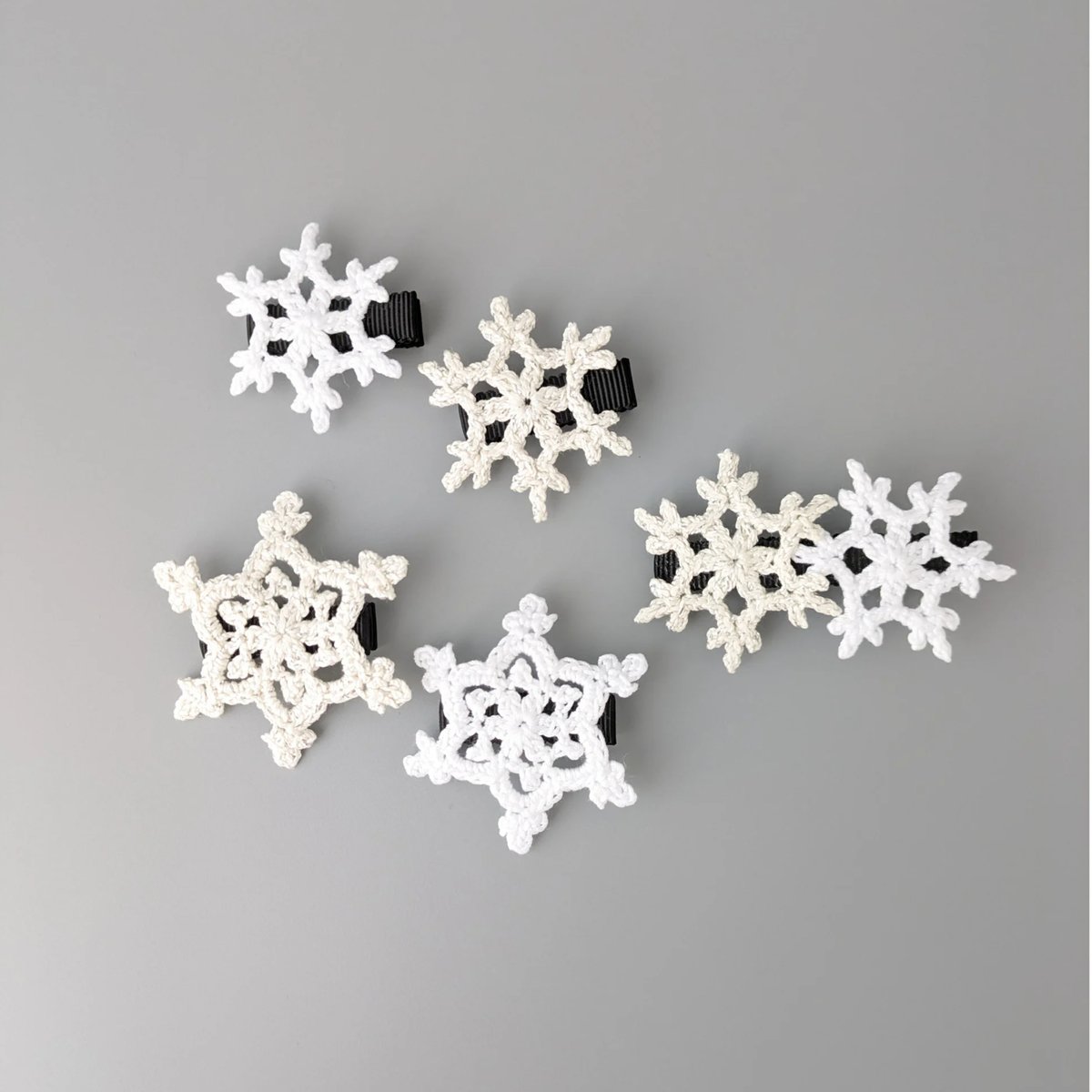 【雪の結晶】ベビーヘアクリップ♡サンプル♡ベビーヘアピン セミオーダーメイド 雪の結晶ベビーヘアクリップ | yukotto's STORE