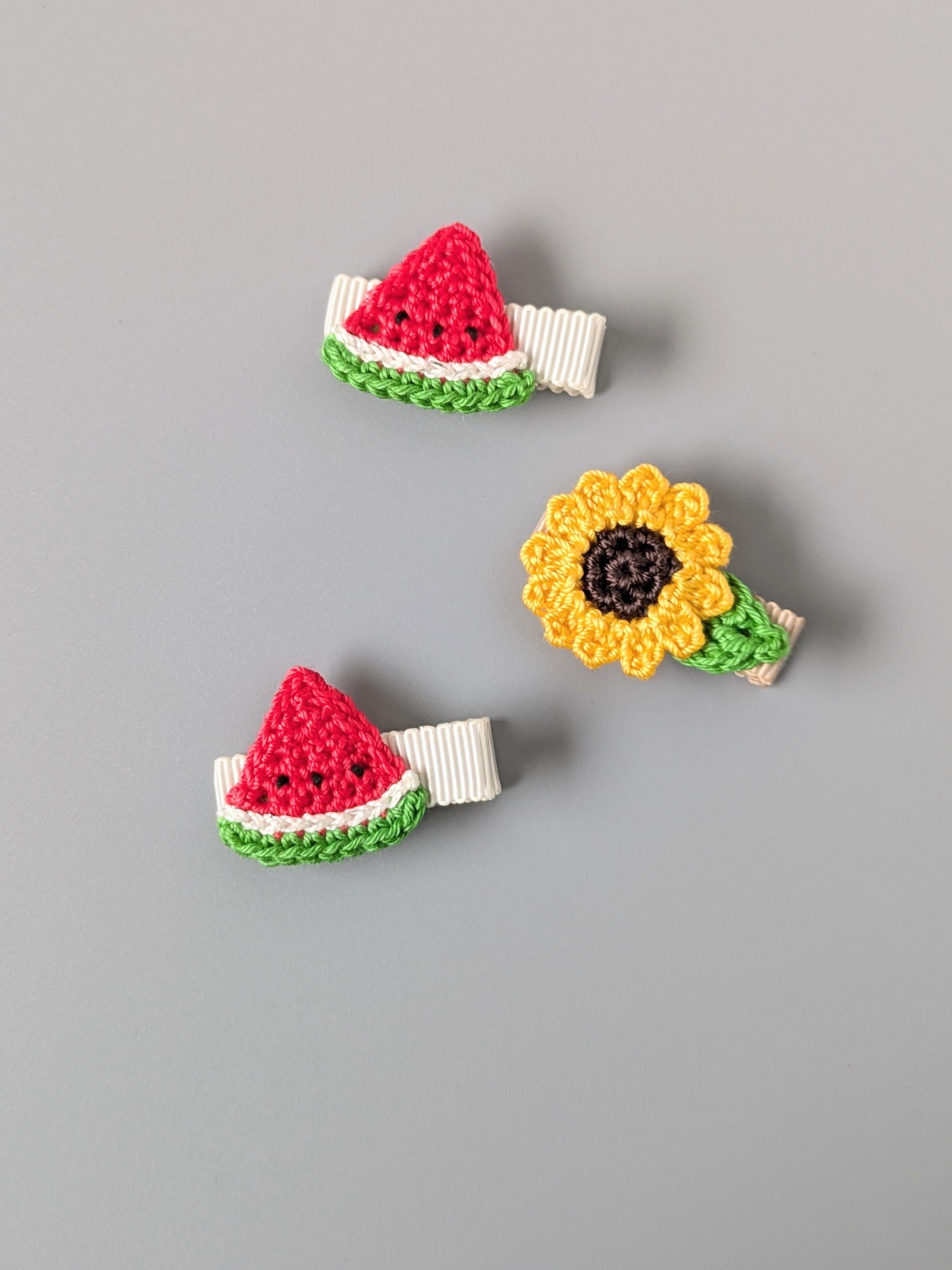 スイカのベビーヘアクリップ | yukotto's STORE