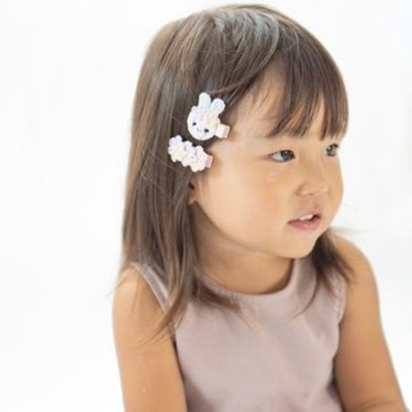 春うさぎのベビーヘアクリップ