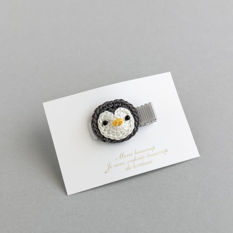 ペンギン ベビーヘアクリップ ヘアピン ヘアゴム ヘアアクセサリー ペンギンのベビーヘアクリップ | yukotto's STORE