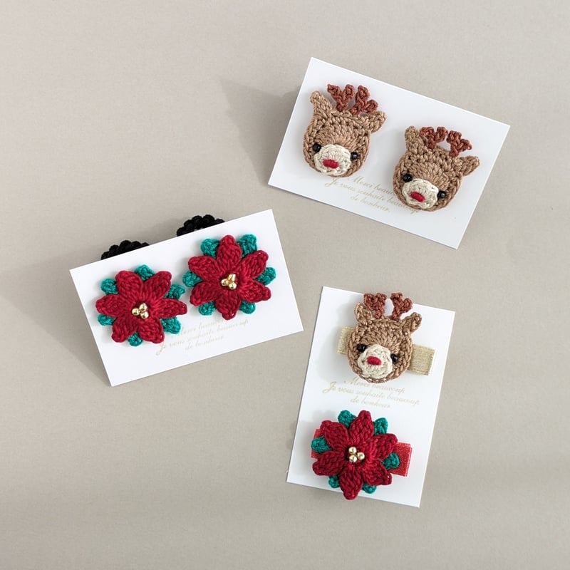 ベビーヘアクリップ /ベビーヘアピン /ベビーヘアゴム　トナカイ トナカイのベビーヘアクリップ | yukotto's STORE