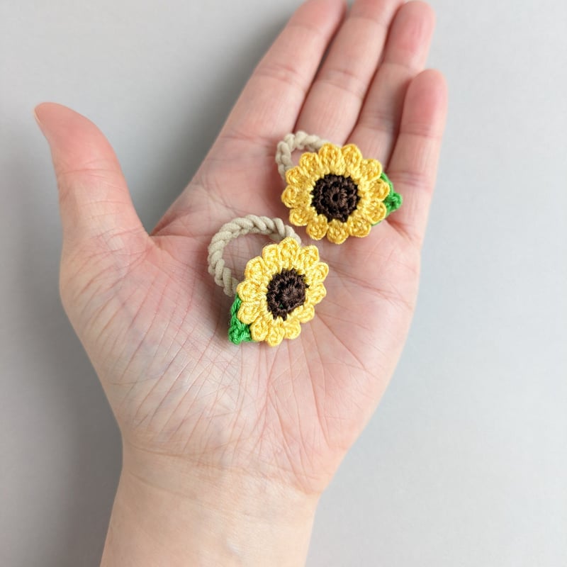 ひまわりのベビーヘアゴム | yukotto's STORE