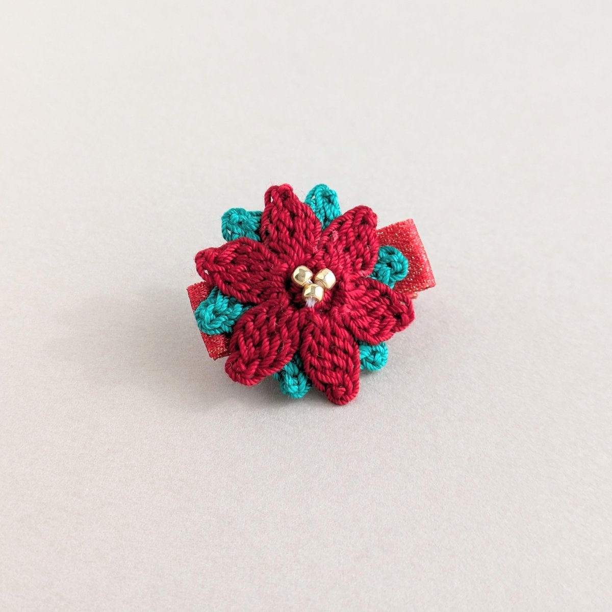 ポインセチアのベビーヘアクリップ ポインセチアのベビーヘアクリップ | yukotto's STORE